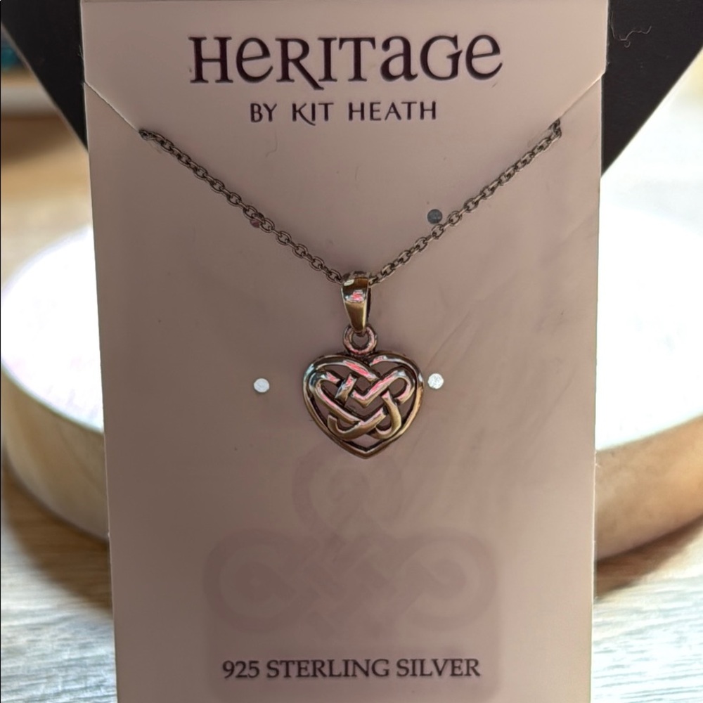 Kit Heath Heritage Celtic Knot Heart Necklace Sterling Silver.925 NWT